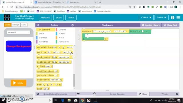 Change the Background Color Button in App Lab смотреть онлайн