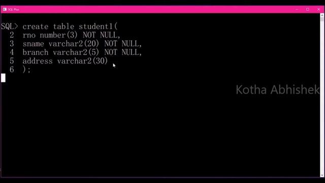 Not Null Constraint in Oracle in Telugu смотреть онлайн