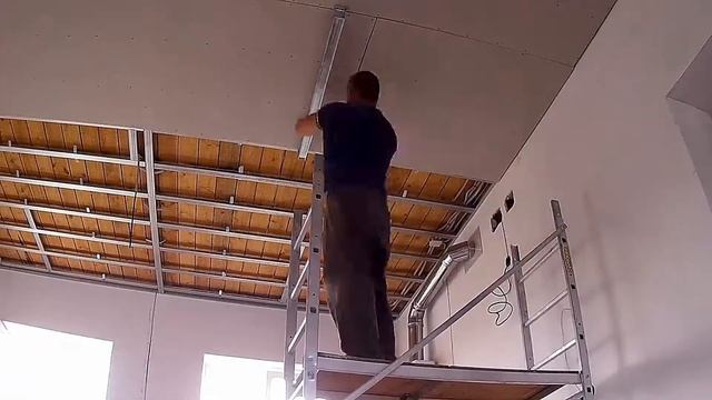 Потолок из гипсокартона в режиме TimeLapse. смотреть онлайн