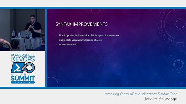 PowerShell Summit 2023: Amazing feats of the Abstract Syntax Tree by James Brundage смотреть онлайн