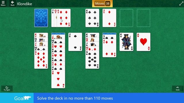 Star Club\Klondike\Hard I - Solve the deck in no more than 110 moves смотреть онлайн