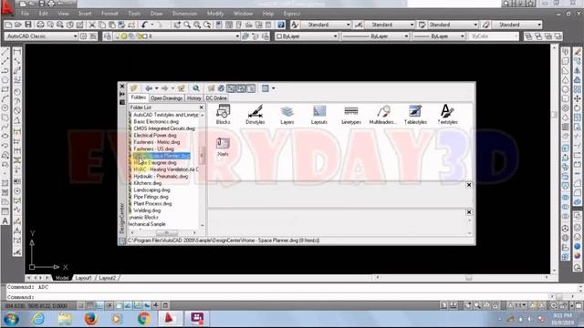 Tutorial Autocad Cara Import Block di Autocad Design Center смотреть онлайн