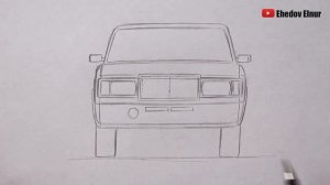 Как нарисовать машину ВАЗ 2107 поэтапно