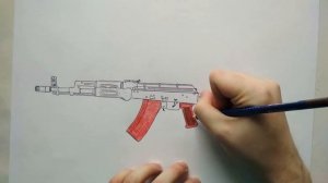 Рисуем поэтапно автомат Калашникова АК 74