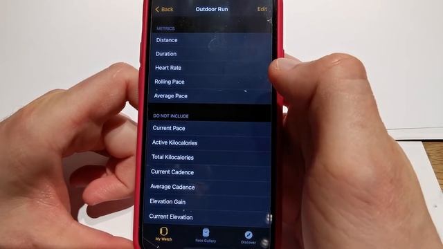 Apple Watch Series 6 Workout App configuration including Run activity settings and displayed fields смотреть онлайн