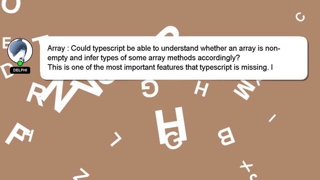 Array : Could typescript be able to understand whether an array is non-empty and infer types of som смотреть онлайн