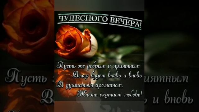 ? Хорошего вечера! Чудесных минут! Пусть будут приятные встречи, а в доме- покой и уют!