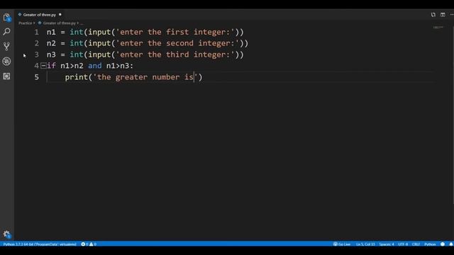 Largest number out of three | Python Program | Codinity смотреть онлайн