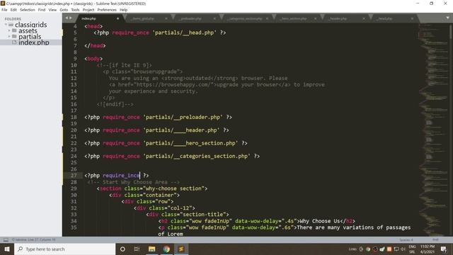 Part 1 - Cutting front page in small pieces - OOP PHP PDO - 4K смотреть онлайн