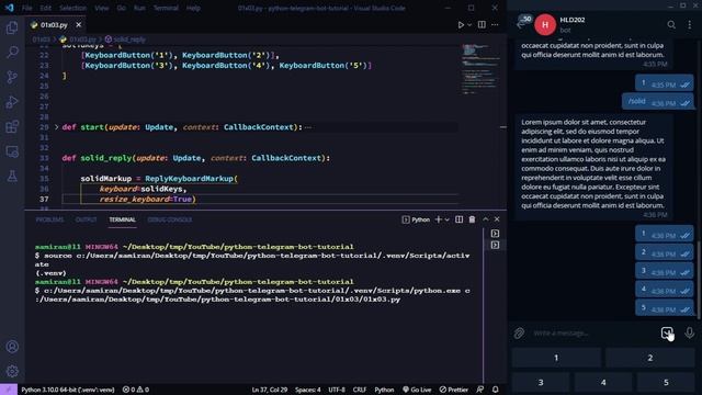 python-telegram-bot 01x03 | آموزش ساخت ربات تلگرام: قسمت سوم смотреть онлайн