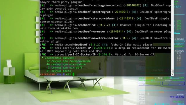 Аудиоплеер DeaDBeeF в Calculate Linux смотреть онлайн
