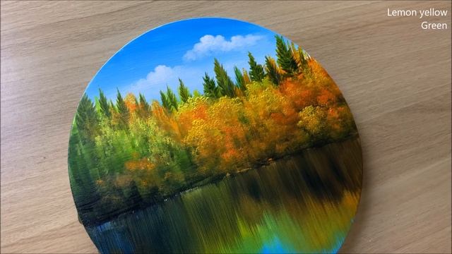 Daily Challenge #199 / Acrylic / Relax By The Lake Painting