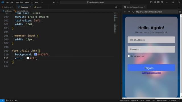 How to Create an Animated Login/Signup Forms using HTML CSS & JavaScript смотреть онлайн