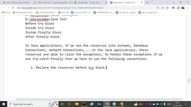 ADV. JAVA with JAVA Frameworks tutorials || Session - 3 || by Mr. Nagoor Babu On 27-06-2023 @4PM IS смотреть онлайн