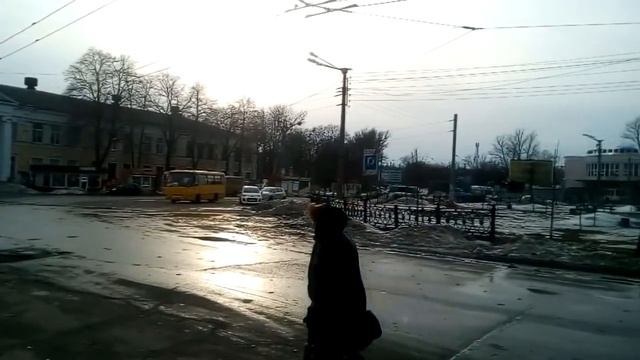 Полтава, площадь Славы, Южный вокзал (26.02.2017) смотреть онлайн