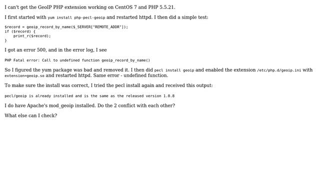 DevOps & SysAdmins: GeoIP PHP extension not working on CentOS 7 смотреть онлайн