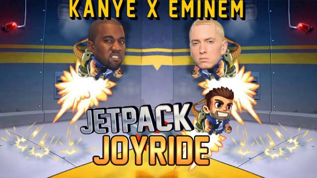 Kanye West and Eminem raps to Jetpack Joyride theme смотреть онлайн