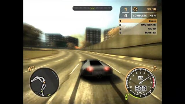NFS Most Wanted 2005: Lamborghini Murcielago Race Again HD смотреть онлайн