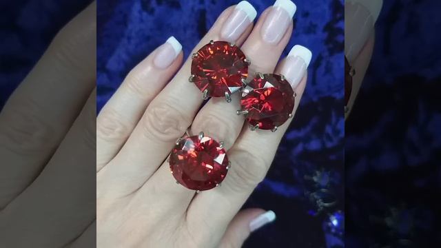 Сет: серьги и кольцо с фианитами дм: 20 мм в юведирном сплаве с покрытием родия Бесплатная доставка смотреть онлайн