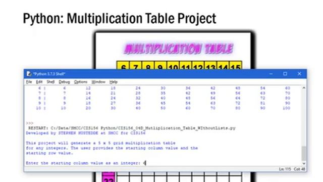 Python 05C - Nested Loops: Multiplication Table смотреть онлайн