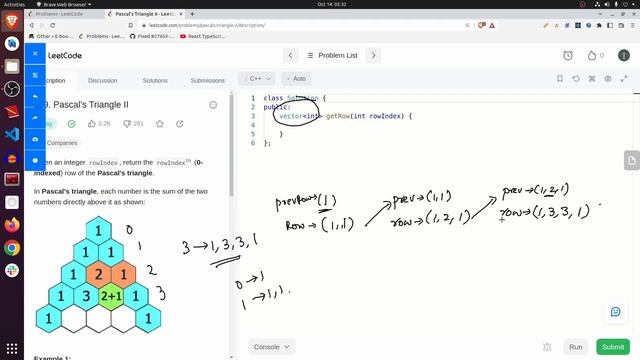 Pascal'sTriangle II (Leetcode 119) in Telugu смотреть онлайн