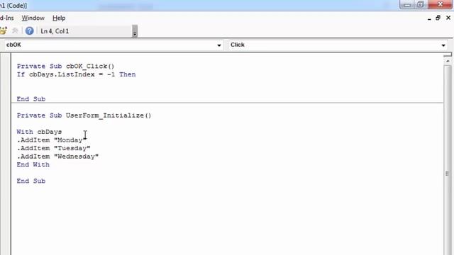 Excel VBA UserForm Combobox Get Selected Item смотреть онлайн