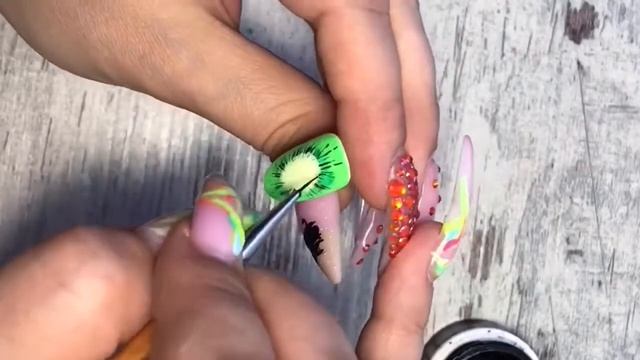 Мк рисунки на ногтях киви смотреть онлайн