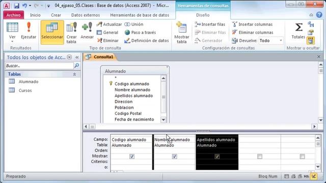 Curso de Access 2010. 7.1. Crear una consulta simple. смотреть онлайн