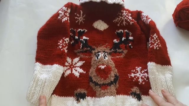 Вязанный свитер с оленем/ безрукавка с оленем/ у кого тут Новый год на пороге? смотреть онлайн