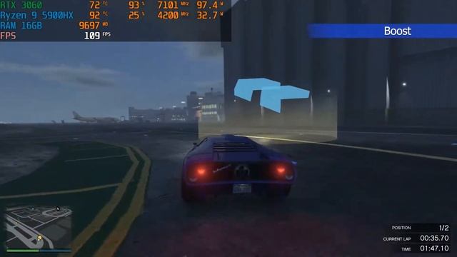 Razer Blade 14 2021 GTA V Benchmark Boost VS Low смотреть онлайн