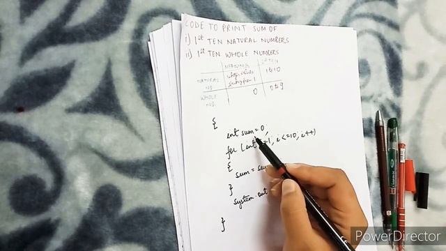 Java code to print sum of first ten NATURAL numbers and sum of first ten WHOLE numbers смотреть онлайн