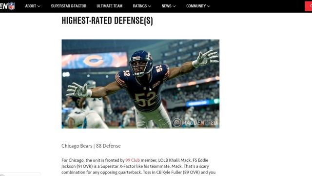 MADDEN NFL 20 OFFICIAL TEAM RATINGS смотреть онлайн