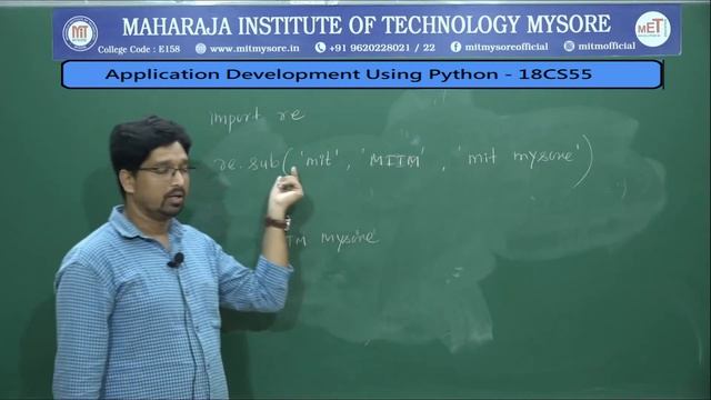 sub( ) in Regular Expression | Vth Sem | CSE | 18CS55 PYTHON | Module 3 | Session 05 смотреть онлайн