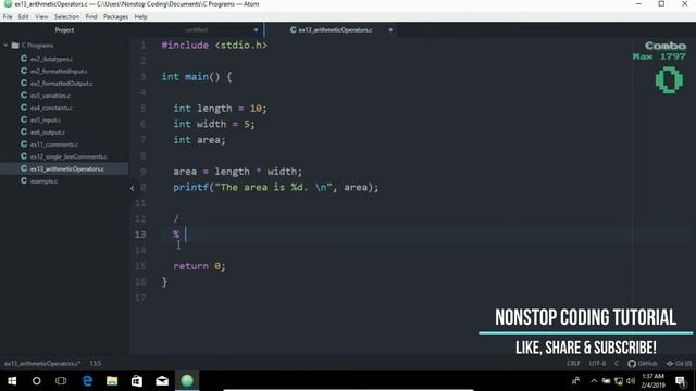 Arithmetic Operator In C Easiest Way To Use Arithmetic With Atom Editor In Windows 10 #13 смотреть онлайн