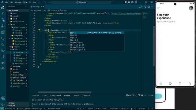 Building React Native UI with Tailwind-css, Stack-Navigator, BottomTabBars. смотреть онлайн