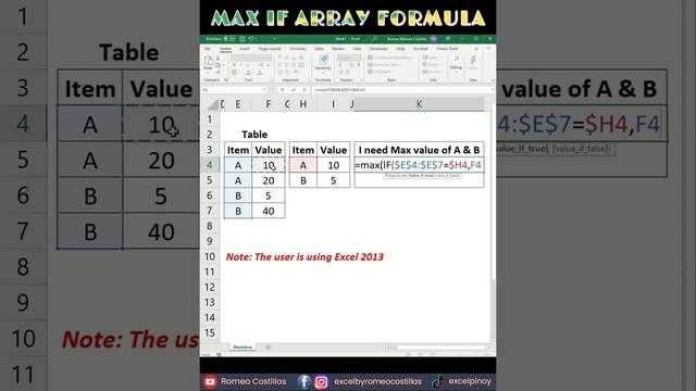 Excel Query: How to Create Max If Array Formula смотреть онлайн