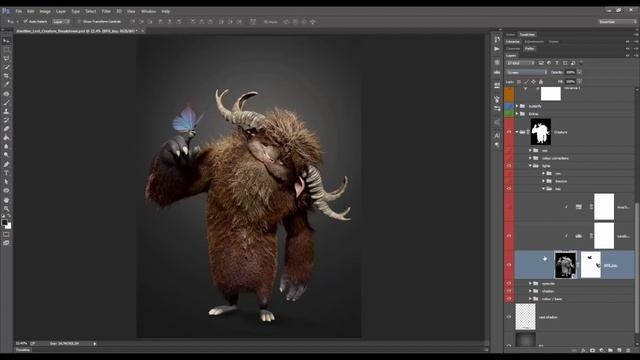 Compositing 3D render passes in Photoshop смотреть онлайн