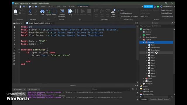How to make a key code door in Roblox Studio! смотреть онлайн
