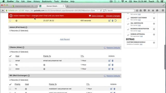 How to add A Record and CNAME DNS entries in GoDaddy domain to work with Shopify смотреть онлайн