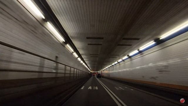 Driving through Holland Tunnel from Canal Street NYC Westbound смотреть онлайн