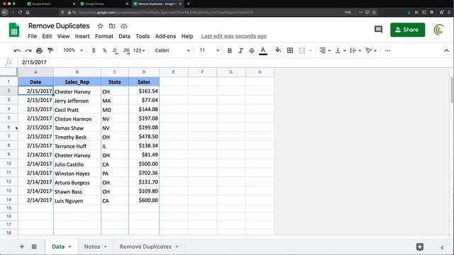 Remove Duplicates - Google Sheets смотреть онлайн