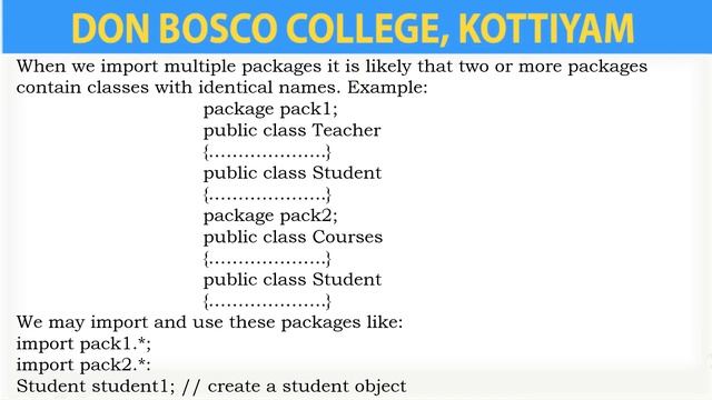 PROGRAMMING IN JAVA - LECTURE -49- USING A PACKAGE.- BCA- S3. смотреть онлайн
