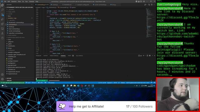 Adding some functions to my Python twitch bot. Also had a quick look at Django. смотреть онлайн