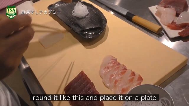 How to cut and plate SASHIMI~San Ten Mori~@tokyosushiacademyenglishcourse смотреть онлайн