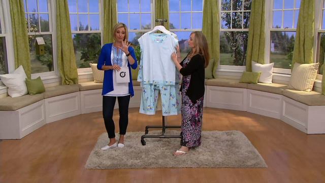 Carole Hochman Gardenia Blossoms Cotton Jersey 3-Pc Pajama Set on QVC смотреть онлайн