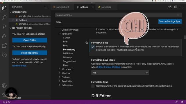 How to enable auto format on save with prettier in VS Code editor - Mac & Windows смотреть онлайн
