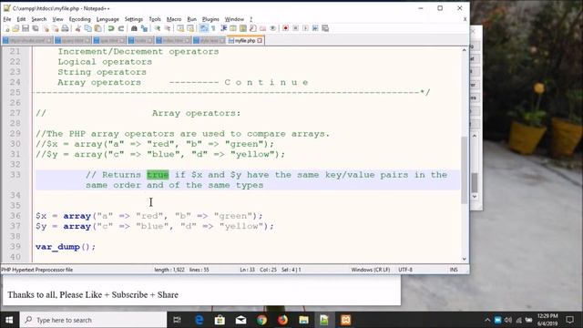 PHP Operators Array Part-16 | How To Use Array Operator In Php? смотреть онлайн
