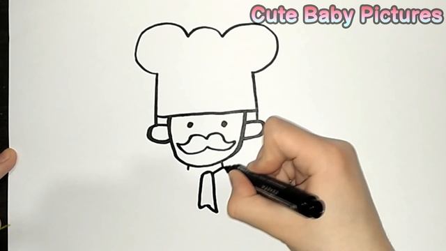 ? How to draw a cute chef? Easily and simply! A drawing for kids step by step ? смотреть онлайн