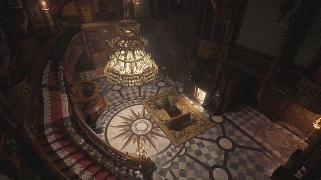 🔥 Relaxing Resident Evil Village Ambient Fireplace | Castle Dimitrescu Main Hall