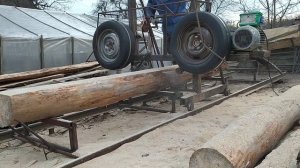 Самодельная Ленточная пилорама 220в